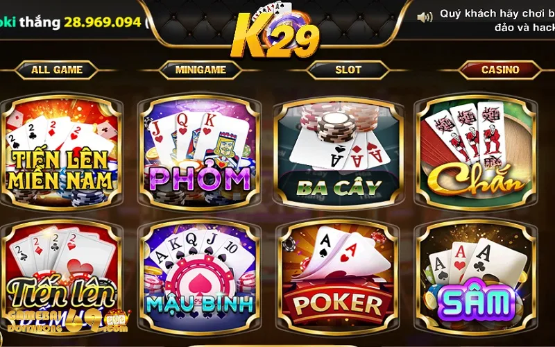 Có gì tại sảnh game casino của cổng game bài online?